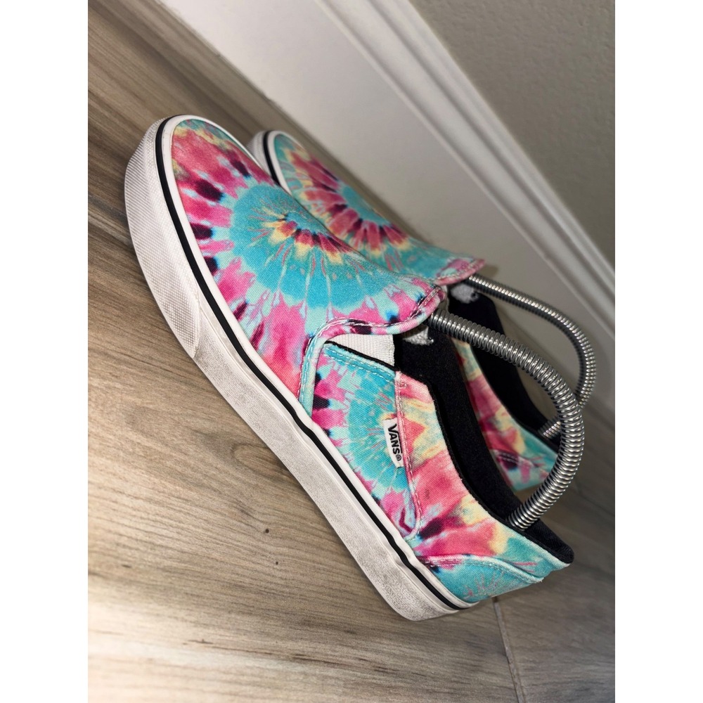 Vans Classic Slip-On Tie Dye Spiral Women's Size 9.5 Color Canvas Skate Shoes